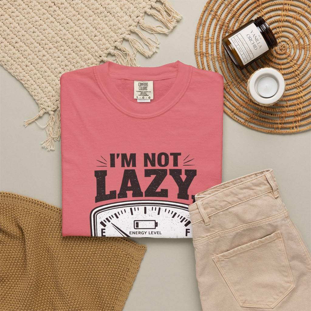 I'm Not Lazy, I'm on Energy Saving Mode T-Shirt | Funny Humor Tee | Sarcastic Gift