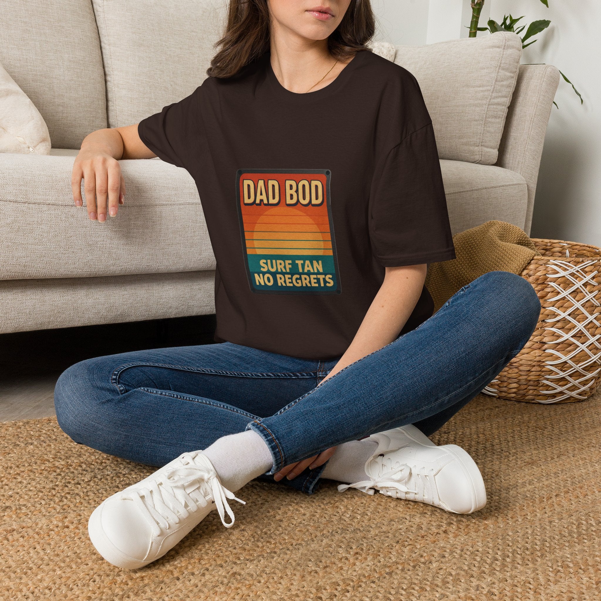 Dad Bod: Surf Tan No Regrets T-Shirt | Funny Dad Tee | Vintage Beach Humor Gift