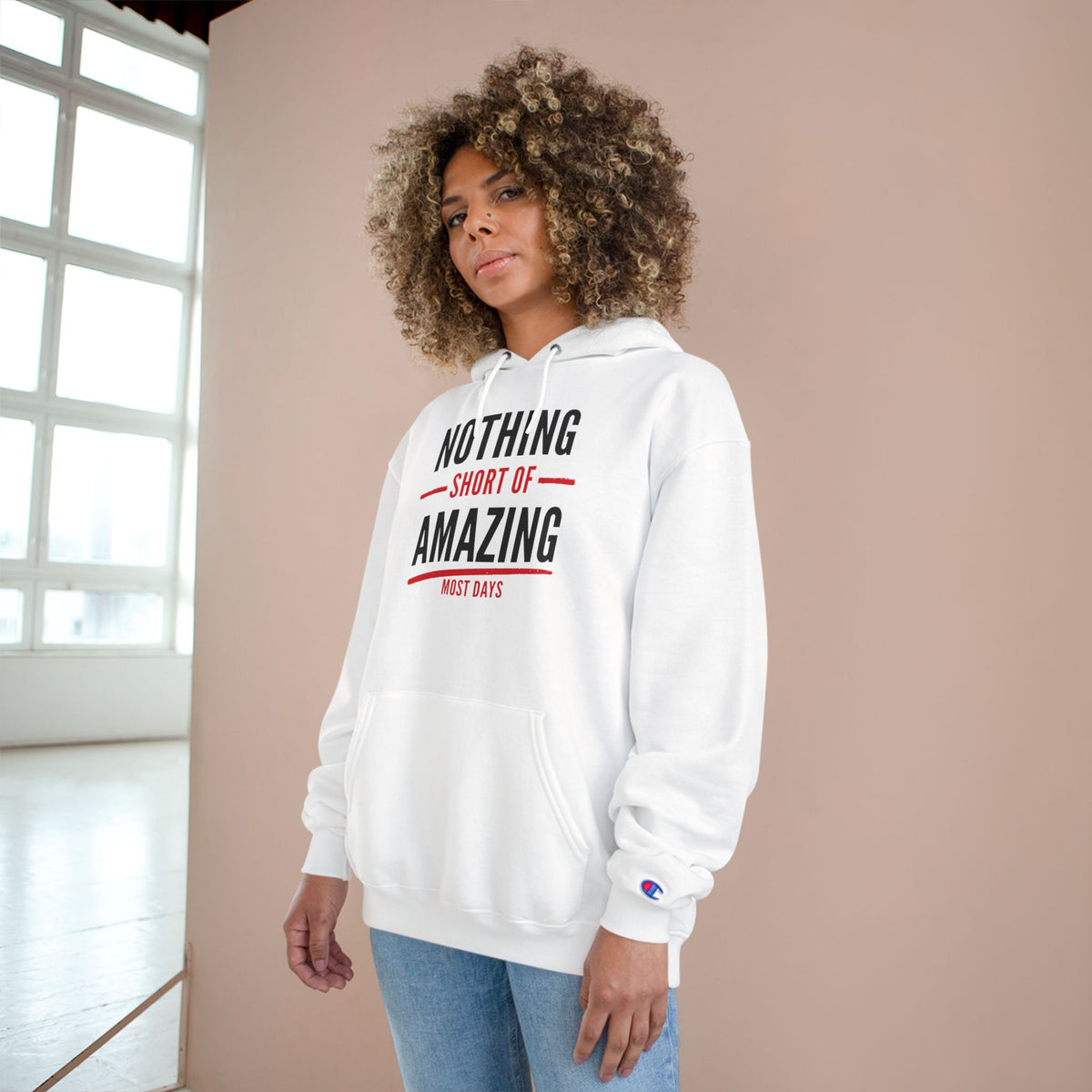 Nothing Short of Amazing Champion Hoodie | Funny Confidence Sweatshirt