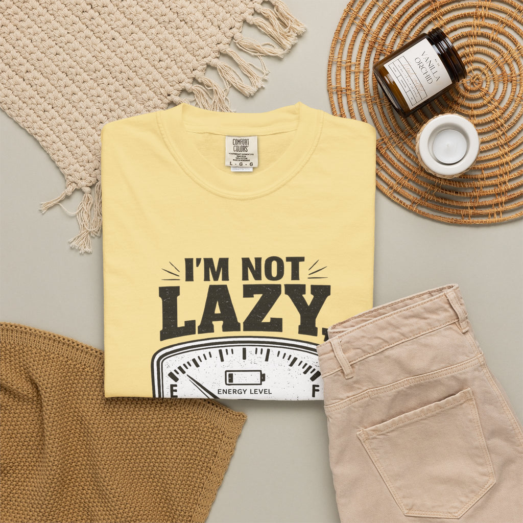 I'm Not Lazy, I'm on Energy Saving Mode T-Shirt | Funny Humor Tee | Sarcastic Gift
