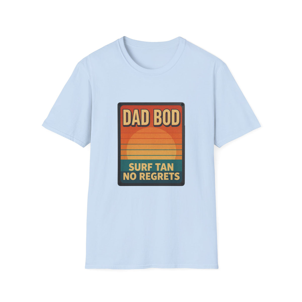 Dad Bod: Surf Tan No Regrets T-Shirt | Funny Dad Tee | Vintage Beach Humor Gift