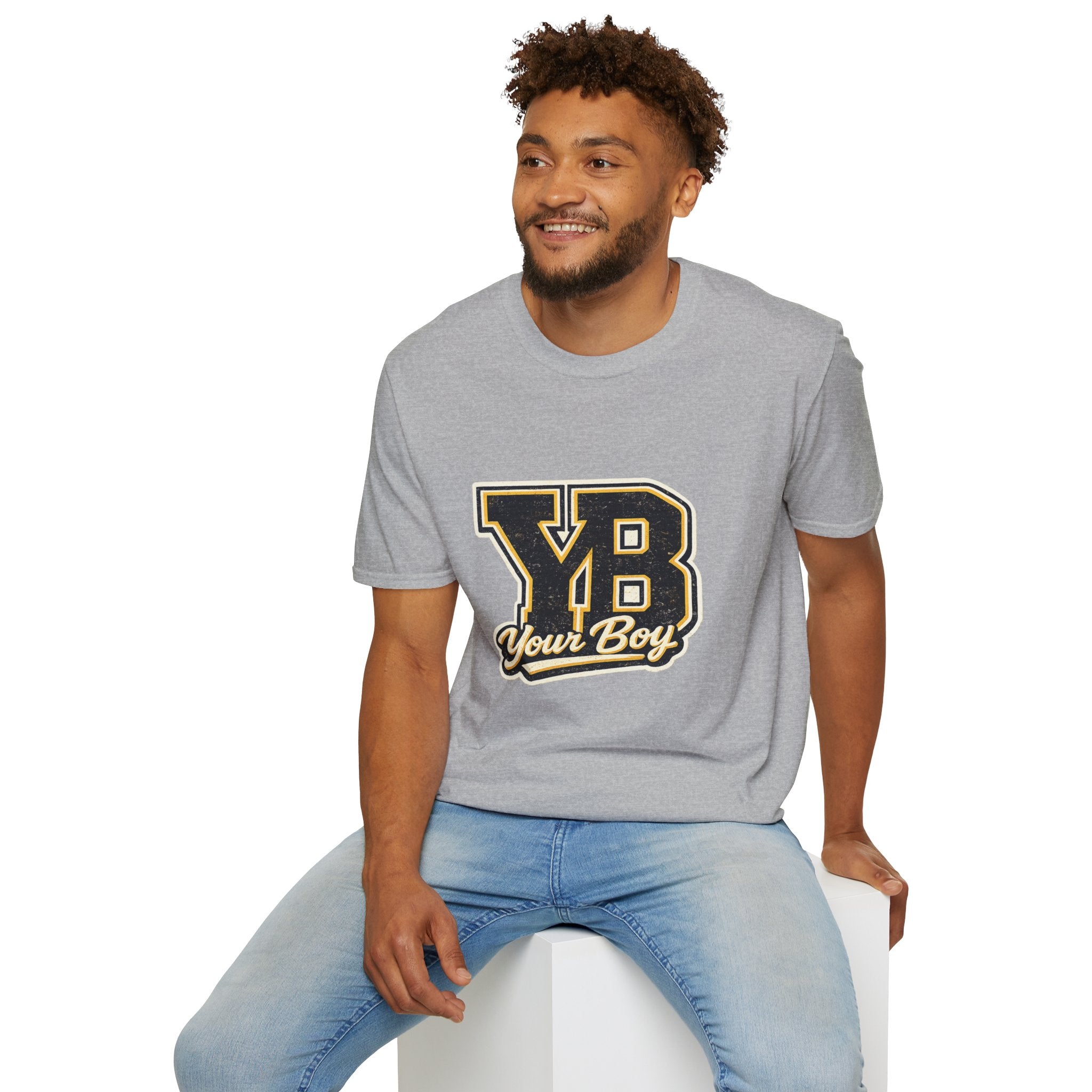 YB Your Boy T-Shirt | Funny Retro 80s Graphic Tee | Vintage Collegiate Humor Shirt