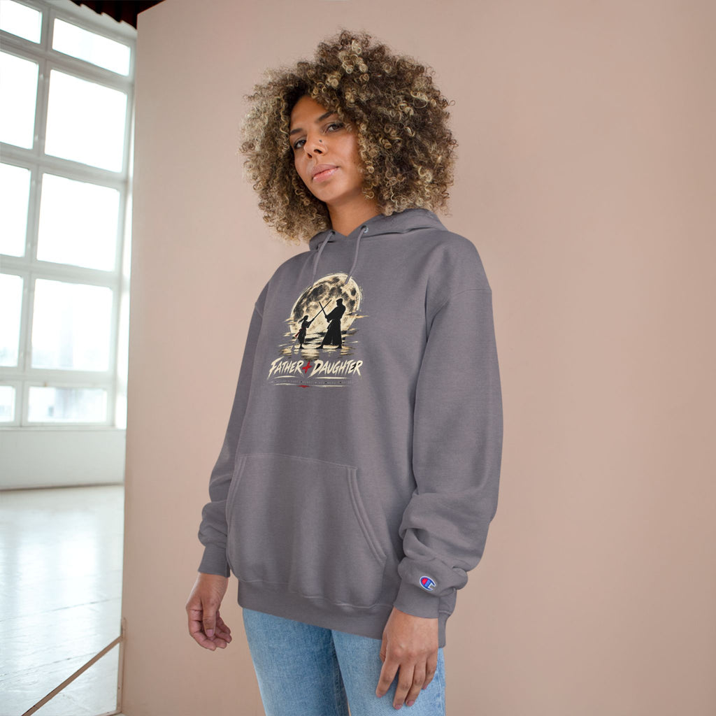 Father & Daughter Moonlight Champion Hoodie | Matching Dad Daughter Graphic Sweatshirt