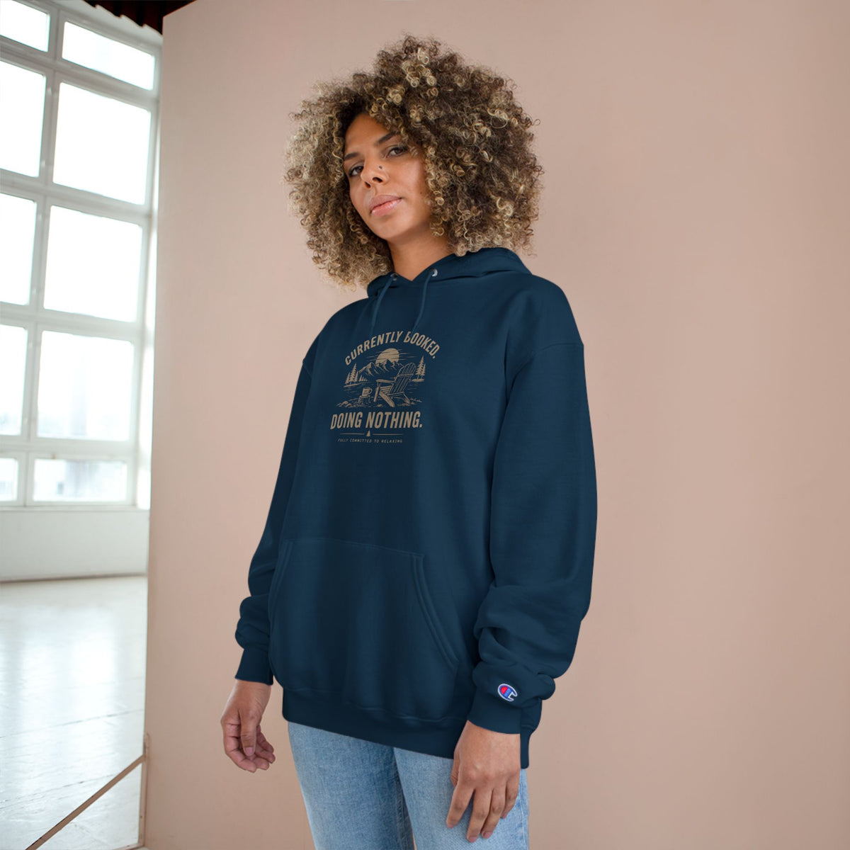 Currently Booked Doing Nothing Champion Hoodie | Funny Lazy Day Sweatshirt | Humor Gift