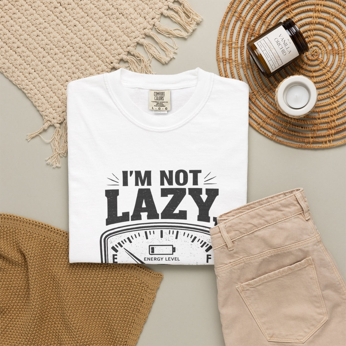 I'm Not Lazy, I'm on Energy Saving Mode T-Shirt | Funny Humor Tee | Sarcastic Gift