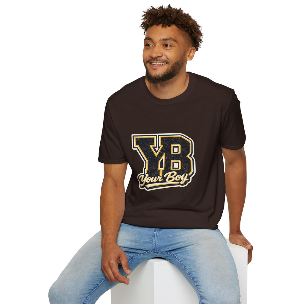YB Your Boy T-Shirt | Funny Retro 80s Graphic Tee | Vintage Collegiate Humor Shirt