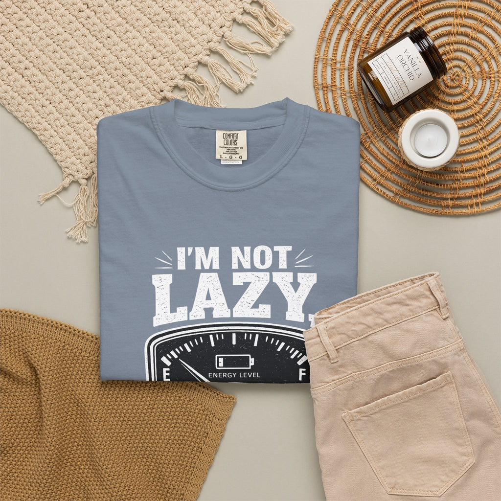 I'm Not Lazy, I'm on Energy Saving Mode T-Shirt | Funny Humor Tee | Sarcastic Gift