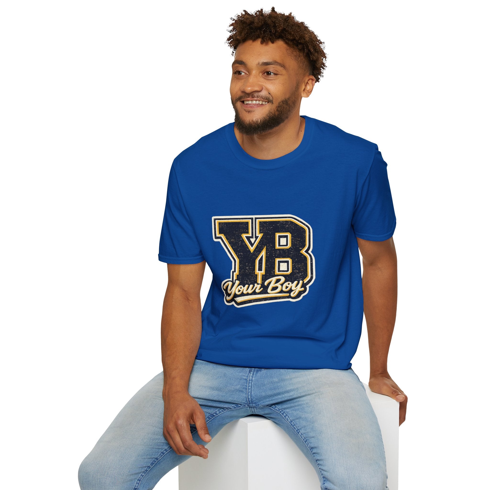 YB Your Boy T-Shirt | Funny Retro 80s Graphic Tee | Vintage Collegiate Humor Shirt