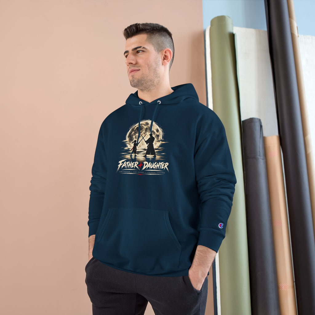 Father & Daughter Moonlight Champion Hoodie | Matching Dad Daughter Graphic Sweatshirt