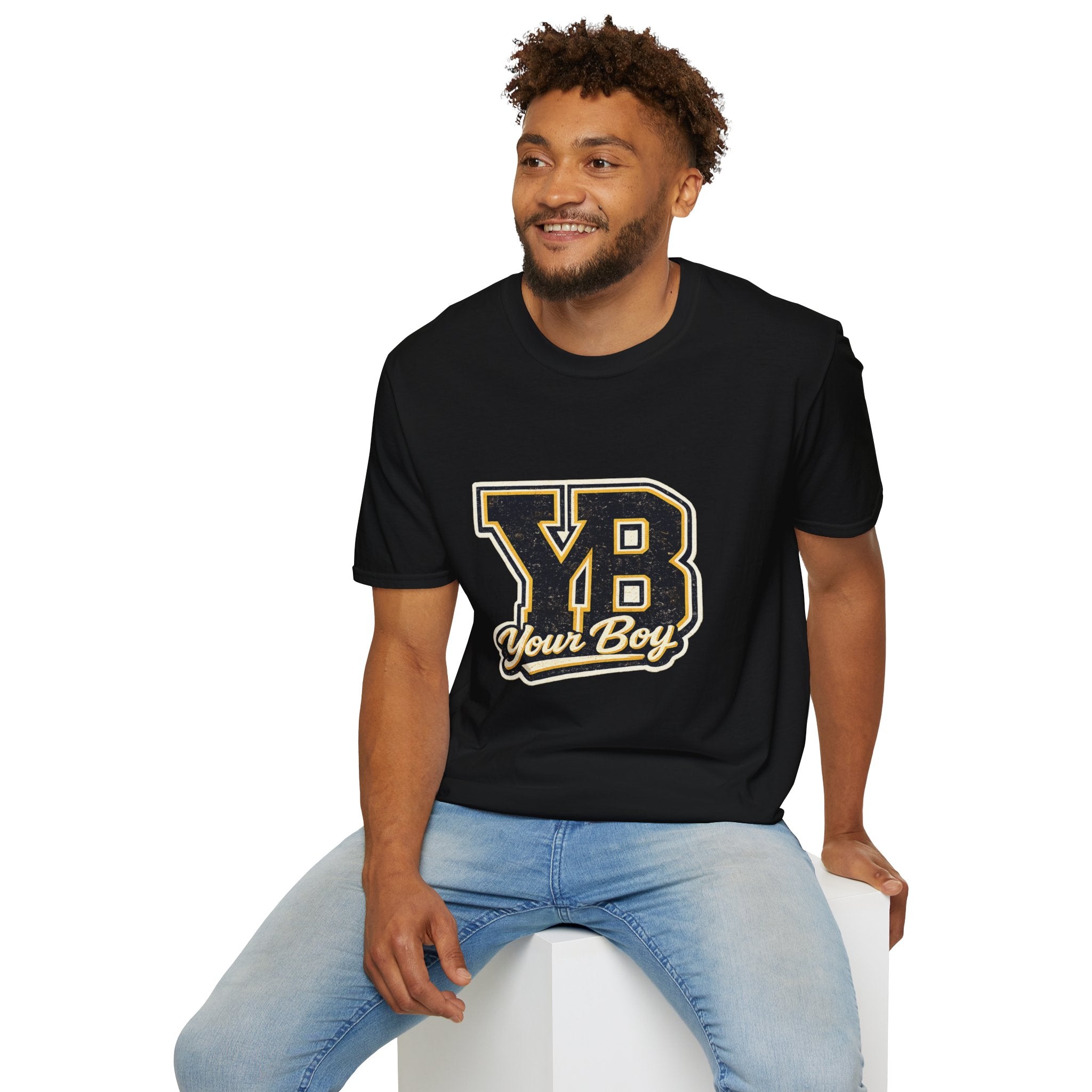 YB Your Boy T-Shirt | Funny Retro 80s Graphic Tee | Vintage Collegiate Humor Shirt