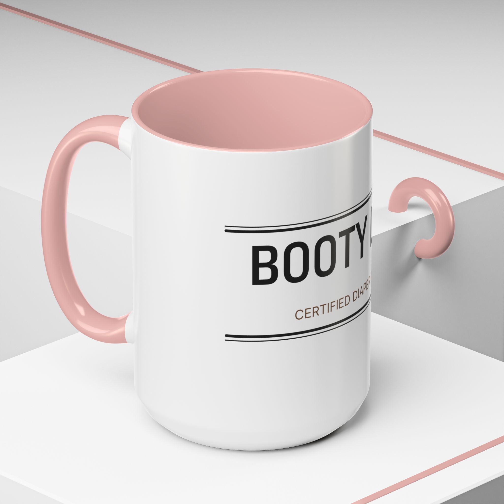Booty Duty: Certified Diaper Changer Mug | Funny New Mom & Dad Gift | Accent Ceramic Mug (11oz & 15oz)
