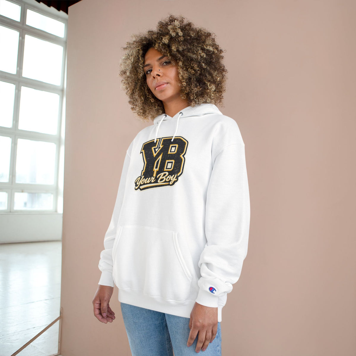 YB Your Boy Champion Hoodie | Funny Retro Varsity Sweatshirt