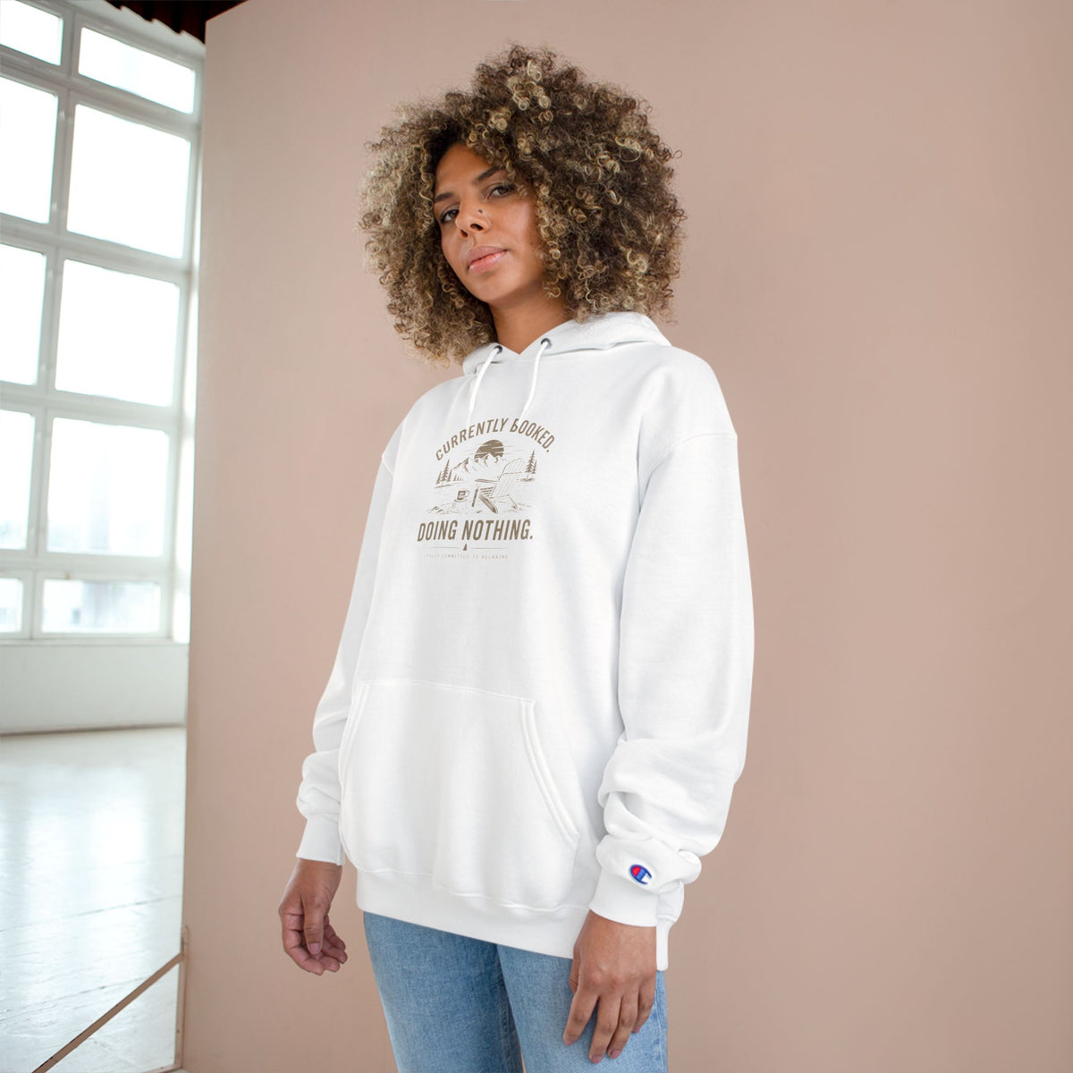 Currently Booked Doing Nothing Champion Hoodie | Funny Lazy Day Sweatshirt | Humor Gift