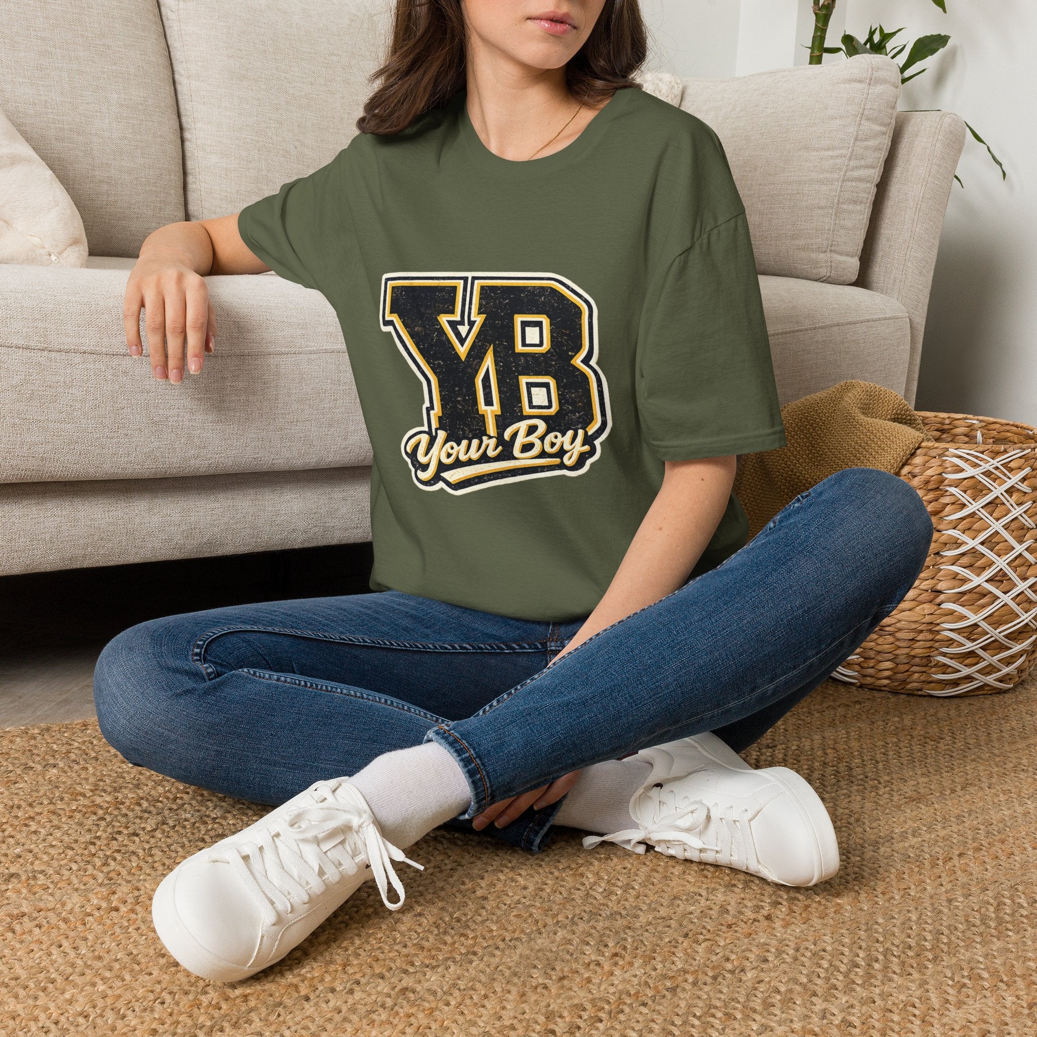 YB Your Boy T-Shirt | Funny Retro 80s Graphic Tee | Vintage Collegiate Humor Shirt