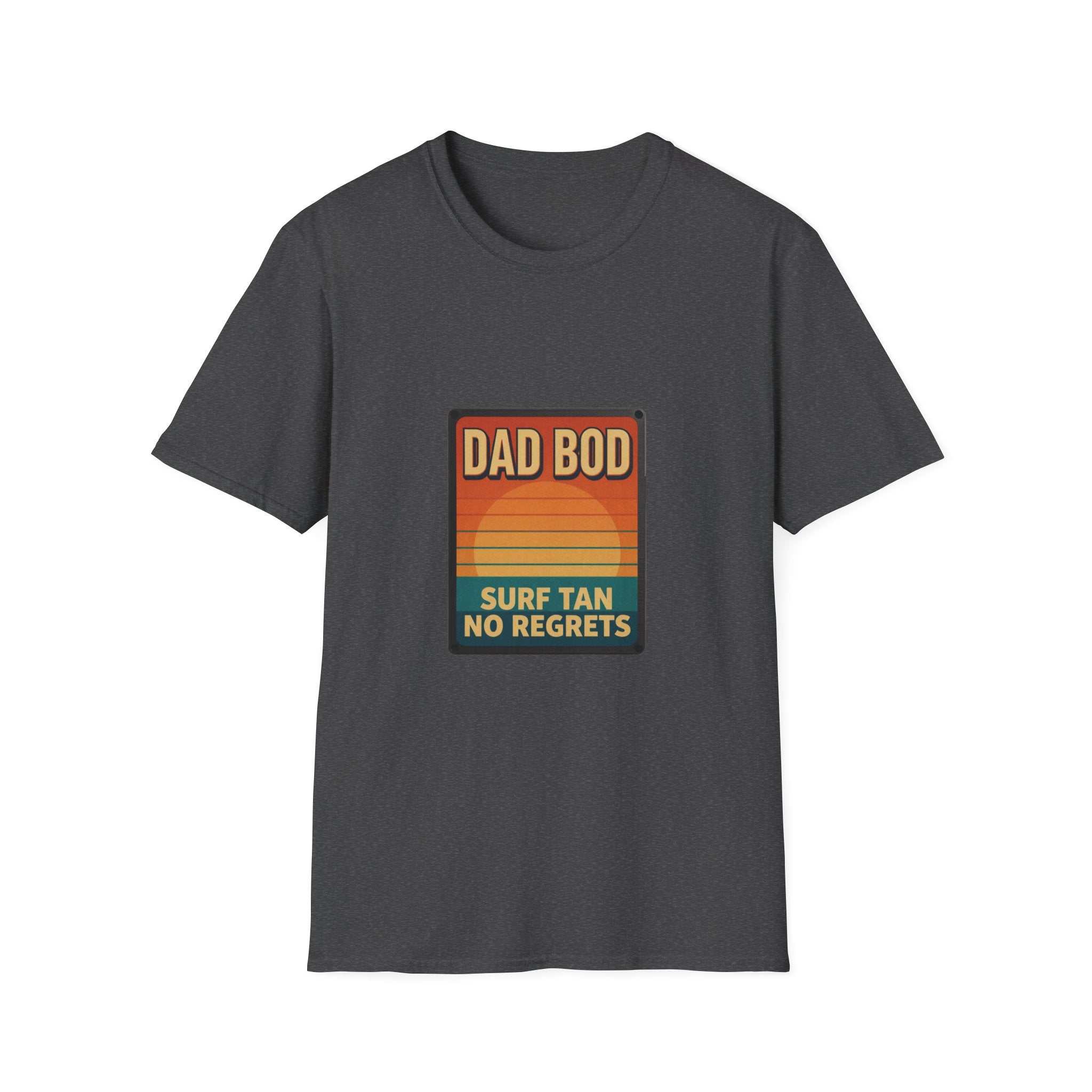 Dad Bod: Surf Tan No Regrets T-Shirt | Funny Dad Tee | Vintage Beach Humor Gift
