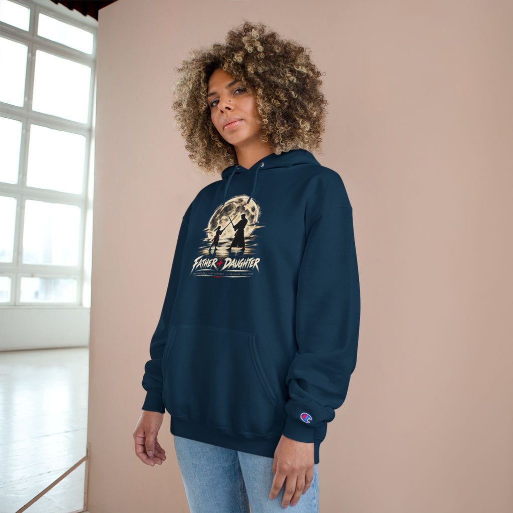 Father & Daughter Moonlight Champion Hoodie | Matching Dad Daughter Graphic Sweatshirt